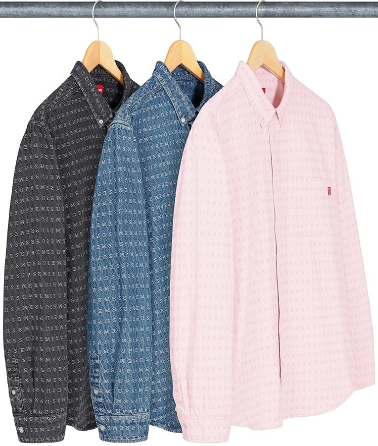 Jacquard Logos Denim Shirt